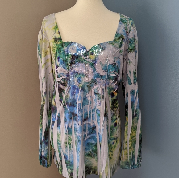 Style & Co. Jeans Long Sleeve Top - Picture 1 of 7